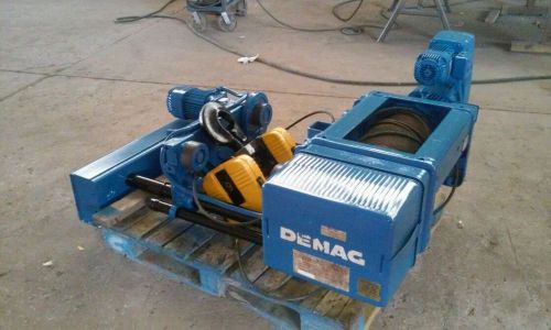 Demag 6 ton electric wire rope hoist with underhung motor driven trolley for sale