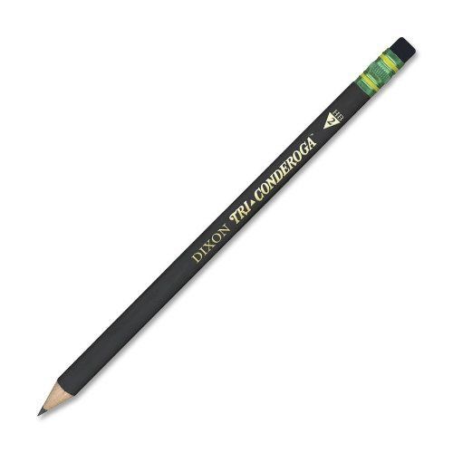 Dixon tri-conderoga triangular #2 pencils, wood-cased, black, pack of 12 22500 for sale