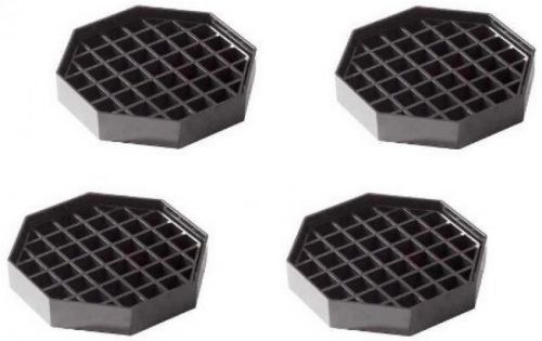 ChefLand Octagonal Shape Drip Tray Plastic, 41/2 By 41/2-Inch, Black, 4 Count
