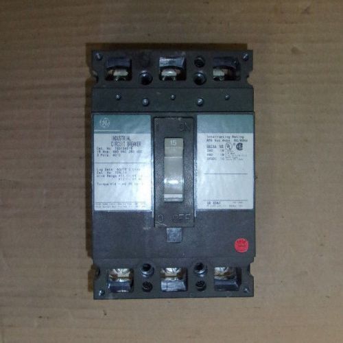 GE TED TED134015 15 amp 3 pole Circuit Breaker GREEN