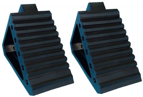 Ym w4194 solidbber wheel chock with handle, 8-3/4 length, 4 width, 6 heig for sale