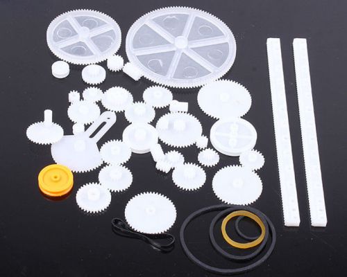34Kinds Kits Shaft Gear Belt Pulley Single/Double Layer Gear Plastic Gears Racks
