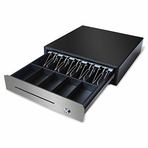 Heavy Duty Black POS Cash Drawer With 5Bill/5Coin Stainless Steel Front