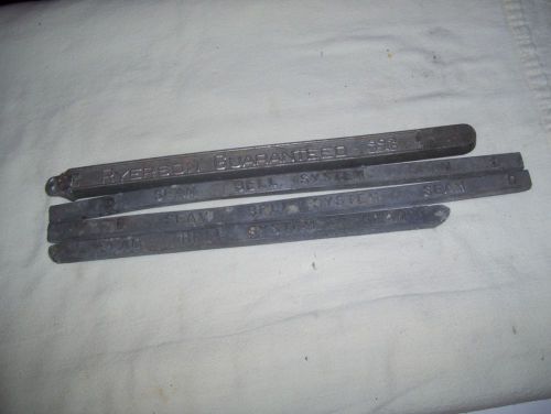 4 Vintage Solder Bars - 1 Ryerson Guranteed 50% Lead + 3 Bell System Seam D