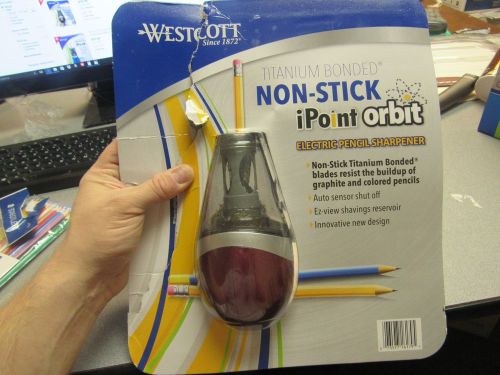 Westcott titanium bonded non-stick ipoint orbit electric pencil sharpener red for sale