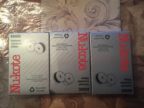 NUKOTE BR80C UNIVERSAL CALCULATOR RIBBON NIB (Lot of 3)