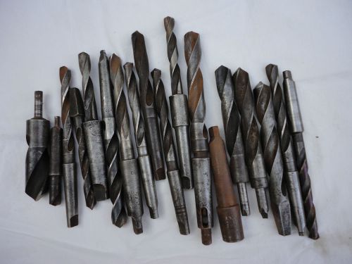 Mixed lot of 12 morse taper shank drill bits plus adapter others for sale