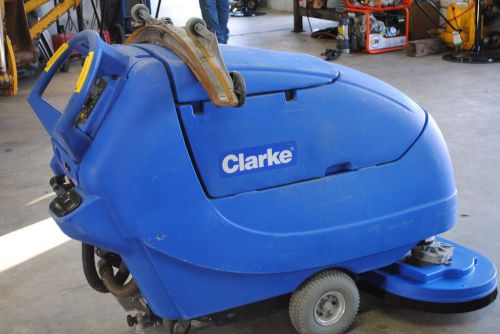 Floor scrubber clarke focus 34&#034; walk behind with vacuum recovery battery powered for sale