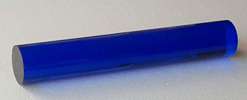 2” diameter clear blue acrylic plexiglass lucite rod 12” inch (11 7/8&#034; long) for sale