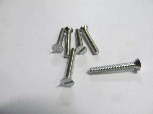 (200) flat head slotted steel machine screws, 6-32 x 7/8&#034;, zinc pl. made in usa. for sale