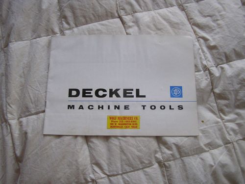 Deckel Machine Tools Catalog