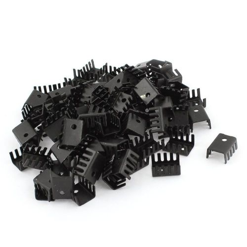 100 Pcs 19x14x10mm Aluminium Heatsink Heat Sink Black for TO-220 IC