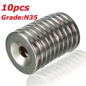 10pcs N35 20x3mm Countersunk Ring 5mm Hole Strong Neodymium Disc Magnets