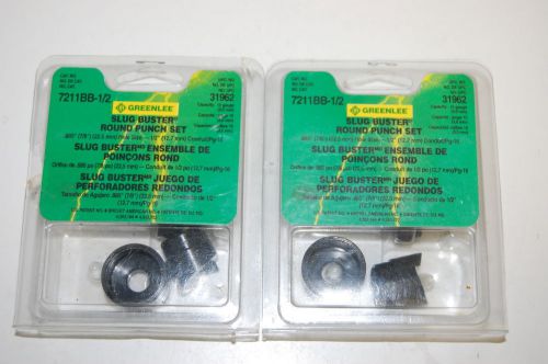 (2) New Greenlee 7211BB-1/2 Slug Buster Round Punch Set