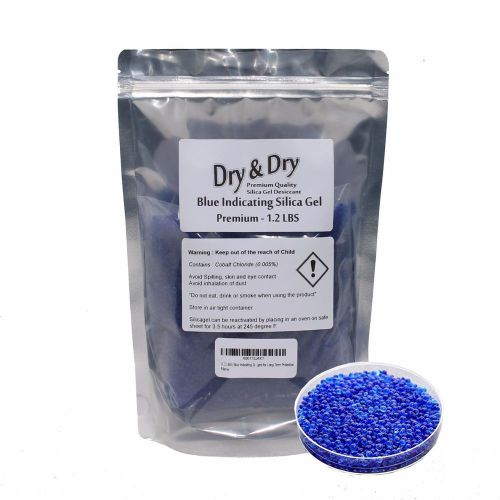 (1.2 LBS) Blue Indicating Silica Gel Beads(Premium) - Double Packaged Protection
