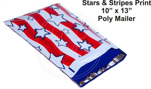 (20) stars &amp; stripes 10 x 13 poly mailers self sealing envelopes bags color for sale