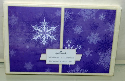 18 Hallmark Holiday Coordinated Card Set 5-1/4&#034; x 4&#034; w/Envelopes, Seals, Labels