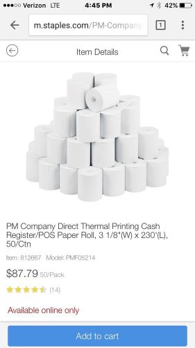 110 thermal paper rolls 3 1 8