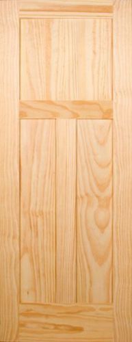 Clear Pine 3 Panel Flat Mission Shaker Solid Core Interior Wood Doors Model #3TM