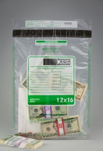 Tamper Evident Deposit Bags, 12 x 16 Clear, Item#DBSH12161C