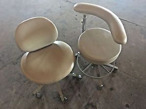 Set of Pelton &amp; Crane Dental Doctor &amp; Assistant Stools Papyrus W/ Ultra Leather