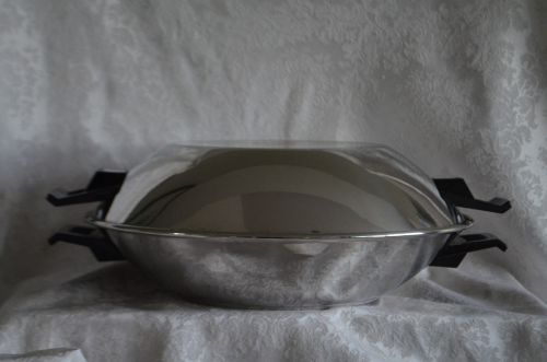 T-304Stainless Steel Multi Core 14&#034; domed Wok-Sautee&#039;2pc Pan-FLAT TOP DOMED-USA.
