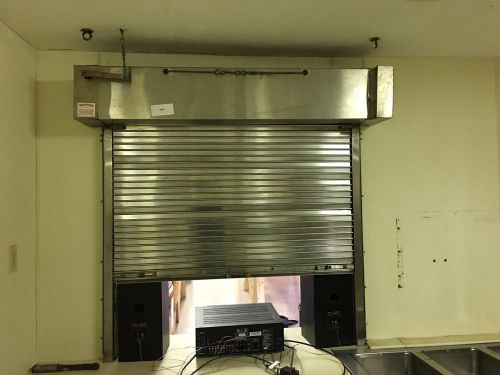 LIQUIDATION Overhead  4&#039; x 4&#039; 3Hr Rated Roll-Up Stainless Steel Fire door #6918