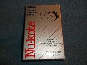 NU KOTE BR80C UNIVERSAL CALCULATOR RIBBON BLACK / RED - NEW IN PACKAGE