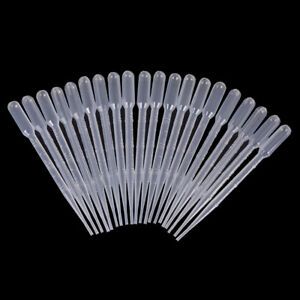 20pcs/set 3ML Disposable Plastic Eye Dropper Set Transfer Graduated Pipettes L~~