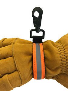 LINE2design Firefighter Glove Strap Heavy Duty Turnout Gear Reflective - Orange