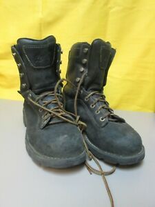 (N) Danner Quarry USA 8&#034; Black Leather Men&#039;s D 9 Gore-Tex Boots
