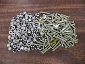 100 Pairs of Nuts &amp; Bolts 8-32 FLAT HEAD LOCK NUT AIRCRAFT