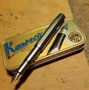 Kaweco AL Sport fountain Silver Pen Nib: M (medium) EUC aluminum