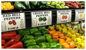 300 produce signs, supermarket produce signage, 3 track signs 4&#034; x 6&#034; #44-300