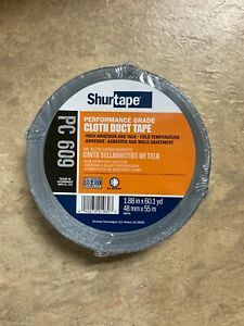LOT 24 Shurtape PC609 Performance Grade Cloth Duct Tape BLACK 1.88&#034; x 60.1 Yards