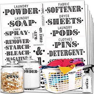 138 Laundry Room Linen Closet &amp; Home Office Organization Printed Stickers NEW