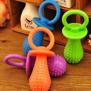 Rubber Pacifier for Pet Toys Dog Cat Puppy Chew Toys with Bell Sound Inside W4SL