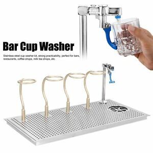 Automatic Glass Rinser Washer Tray Cup Cleaner Stainless Steel For Bar Home