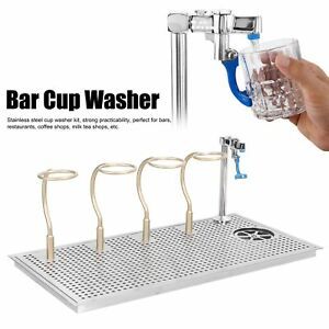 Automatic Glass Rinser Washer Tray Cup Cleaner Stainless Steel For Bar Home