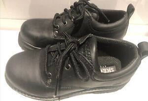 Sketchers Steel Toe Work Shoes - Women Size 5 Black Never Worn - Leather Upper