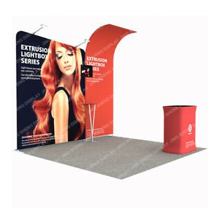 10ft Custom Trade Show Display Booth System with TV Bracket Shelf Cunter Lights