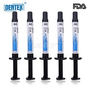 5 Packs Dental Light Cure Composite Flowable Medium Flow  Shade A1 Polishing