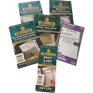 6 Asst Day-Timer Planner Refills Note Pad Disk Business Card Holder Phone Book