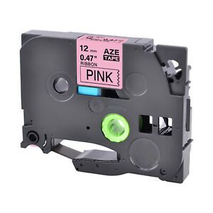 Embellish Satin Ribbon Black Print on Pink for Brother P-Touch TZe-RE31 TZ-RE31