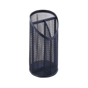 Pen + Gear,Pencil Holder, Metal Inclined Mesh Pen Cup, Black,3 Compartments,