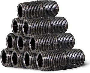 1/2 Inch Black Half Inch Malleable Steel Pipes Nipple Fitting Pipe  1/2&#034; x 1&#034;,