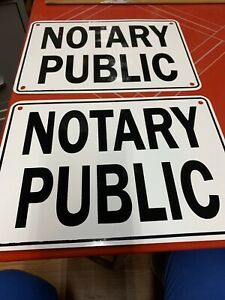 2&#034;NOTARY PUBLIC&#034; SERVICE  SIGN, METAL, HEAVY DUTY