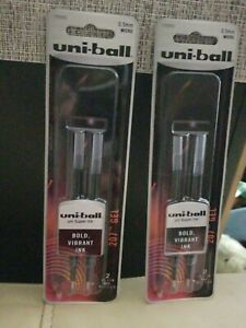 Uni-Ball 207 Gel Pen Refills, Micro Point 0.5mm Black Lot of 2