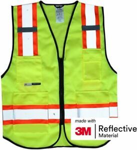 Salzmann 3M Multi-Pocket Safety Mesh Vest  High Visibility Reflective Mesh Vest