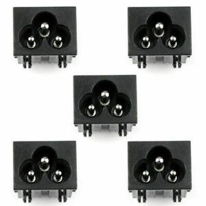 5XIEC320 C6 3 Pin Male Power Socket With Switch 2.5A 250V For Boat DIY AC-30A UA
